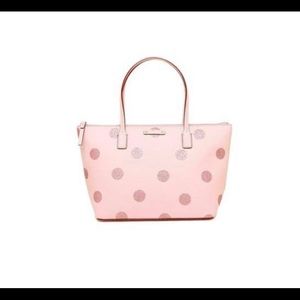 Kate Spade pink glitter polka dot bag